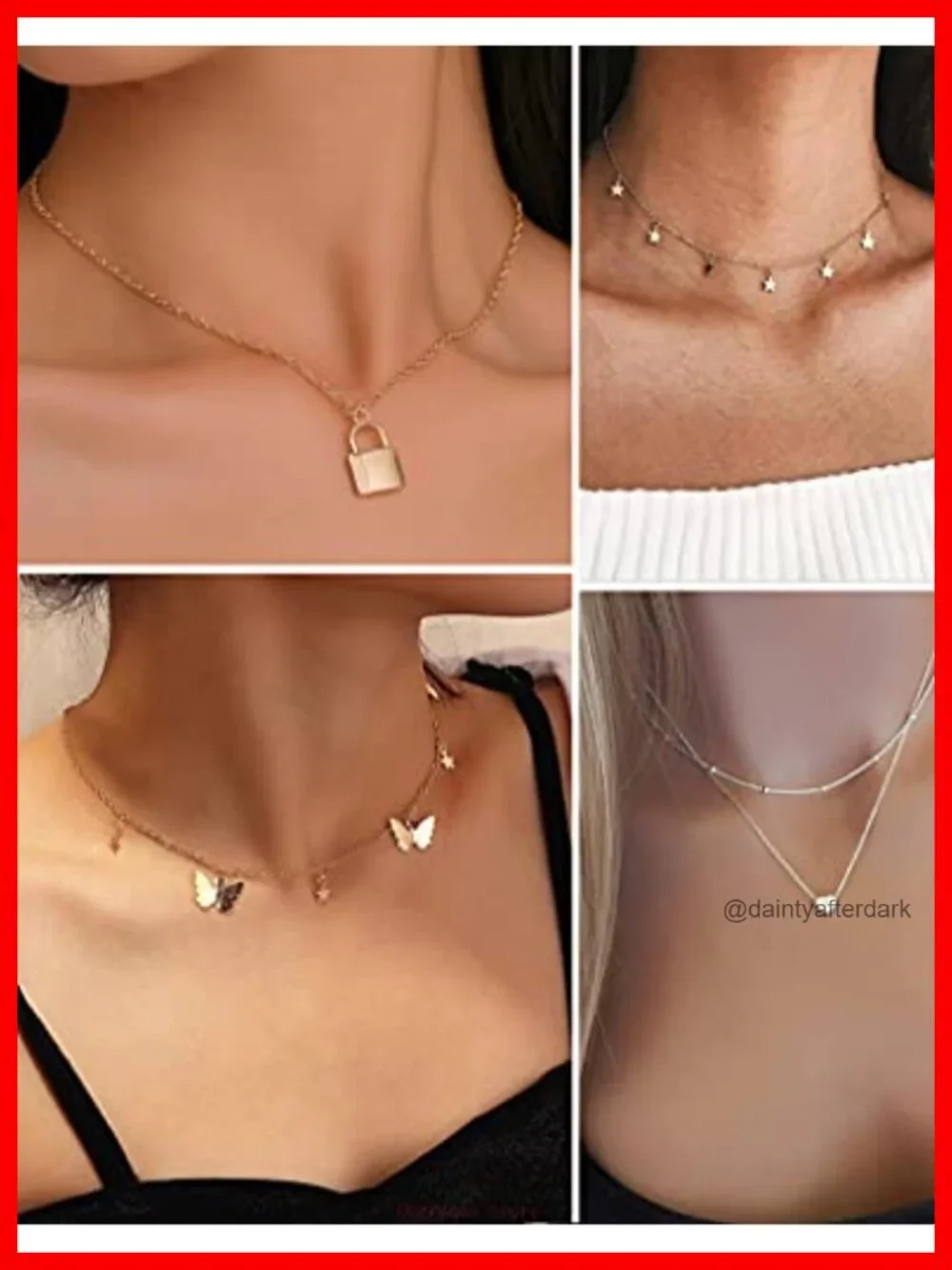 12pcs Chain Gold Bead Necklace Set Coin Moon Star Pearl Pendant Choker